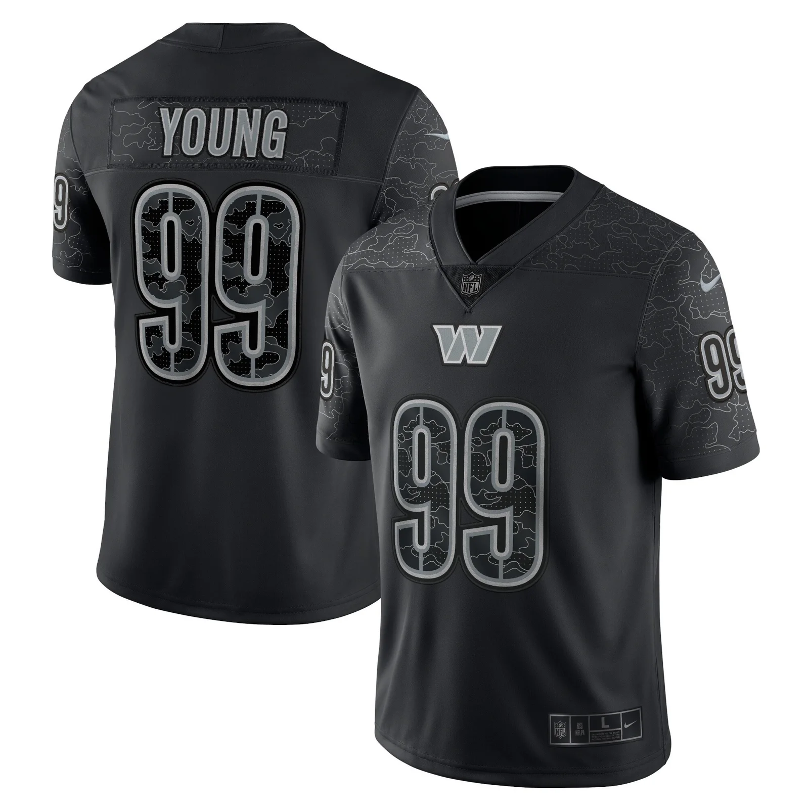 Men's Chase Young Washington Commanders RFLCTV Limited Jersey - Black -