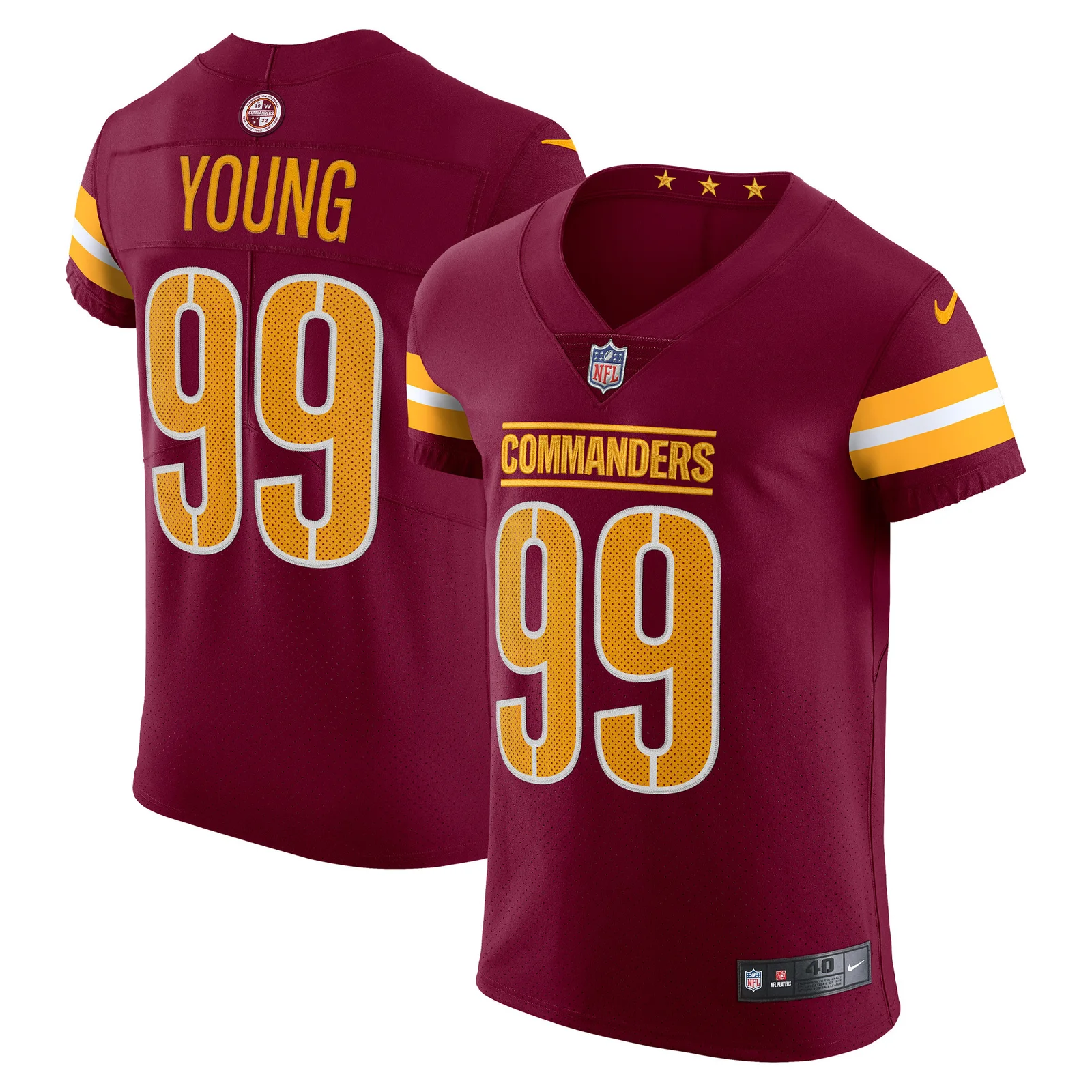 Men's Chase Young Washington Commanders Vapor Elite Jersey - Burgundy -