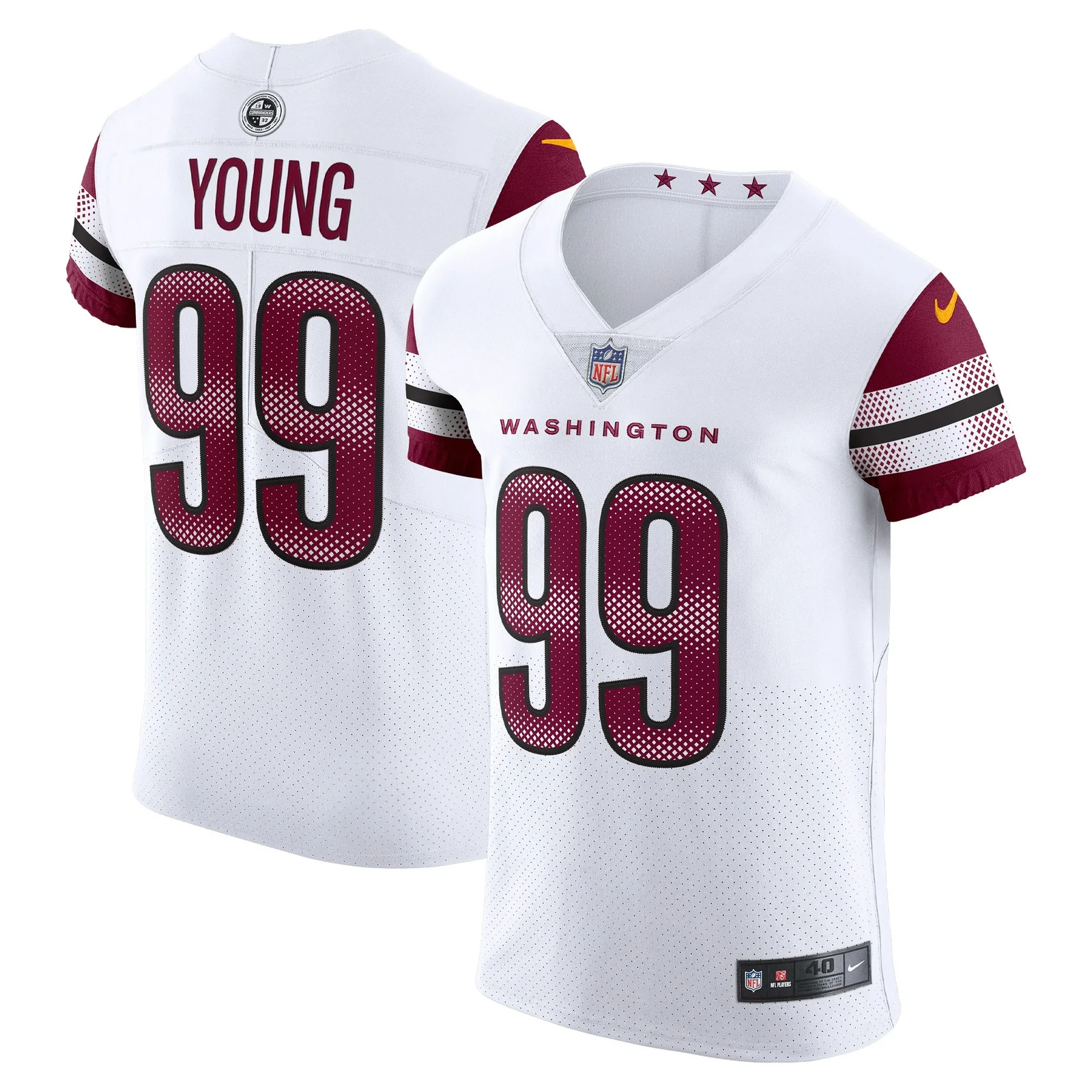 Men's Chase Young Washington Commanders Vapor Elite Jersey - White -