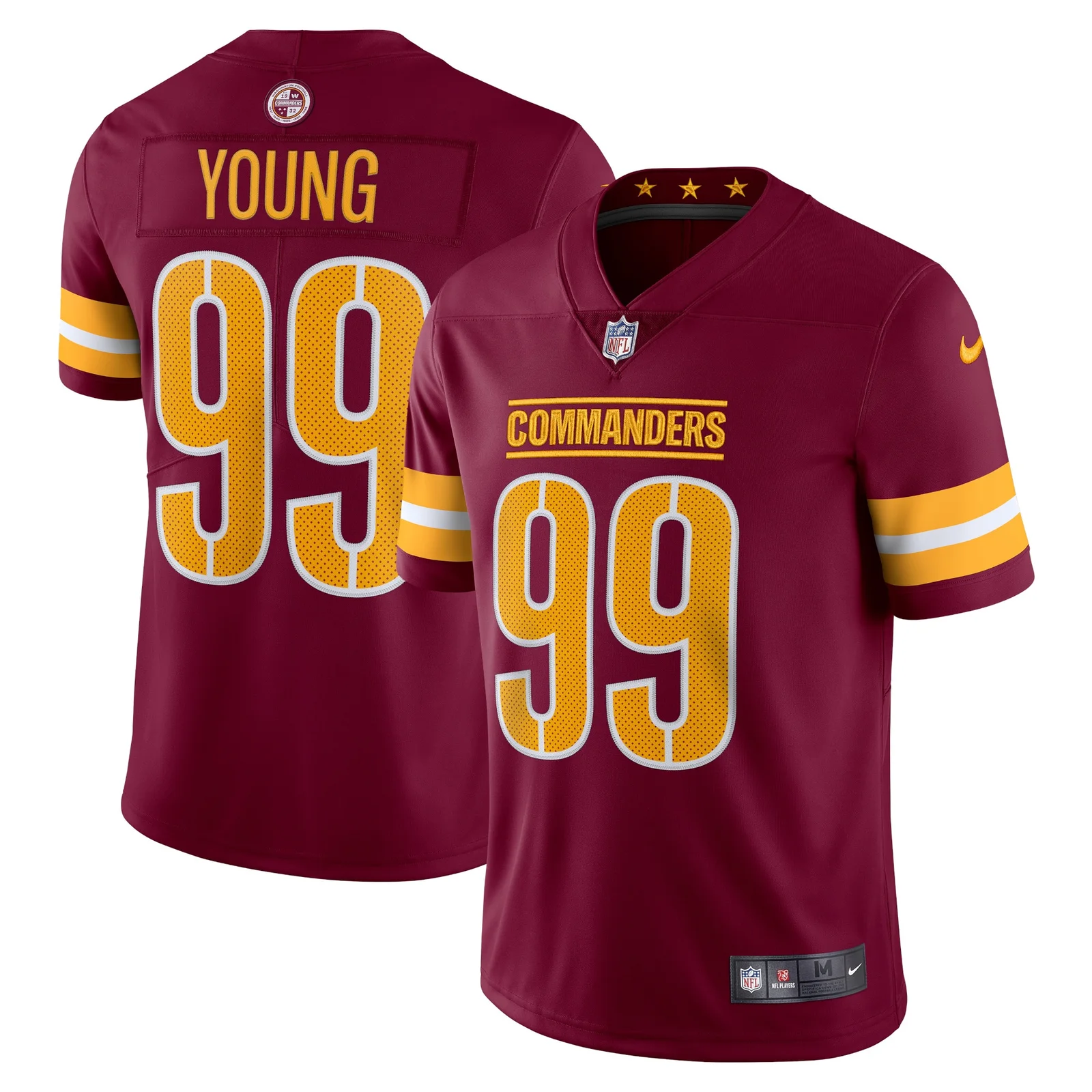 Men's Chase Young Washington Commanders Vapor Limited Jersey - Burgundy -