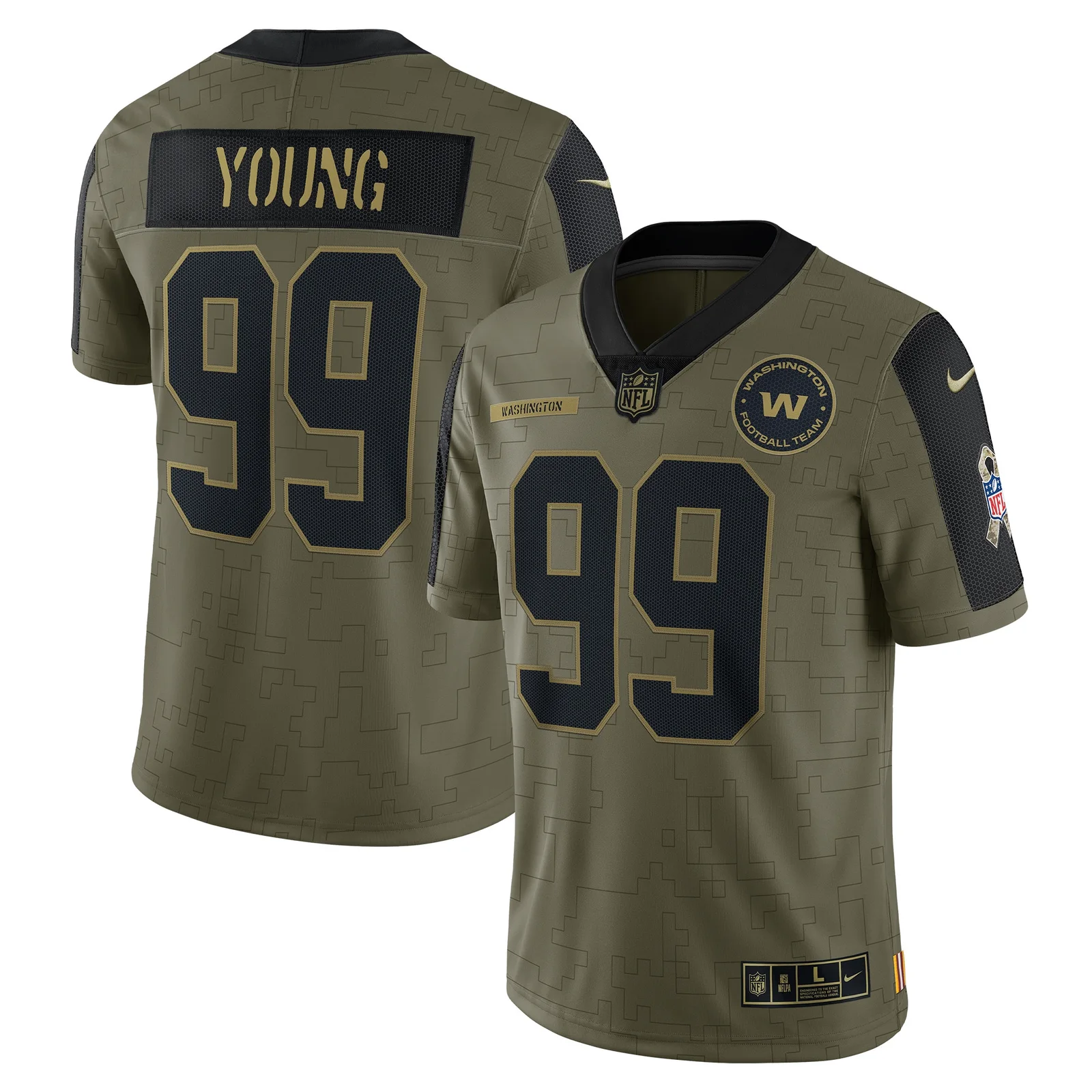 Men's Chase Young Washington Football Team 2021 Salute To Service Limited Player Jersey - Olive -