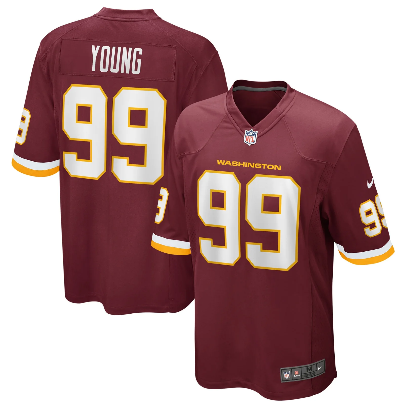 Men's Chase Young Washington Football Team Game Jersey - Burgundy -
