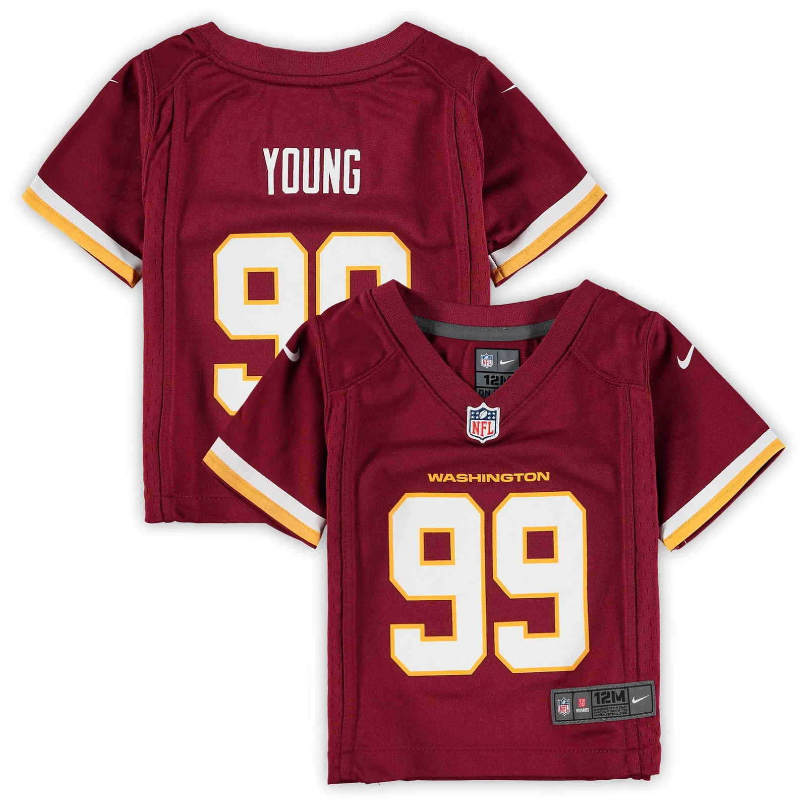 Men's Chase Young Washington Football Team Infant Game Jersey - Burgundy -