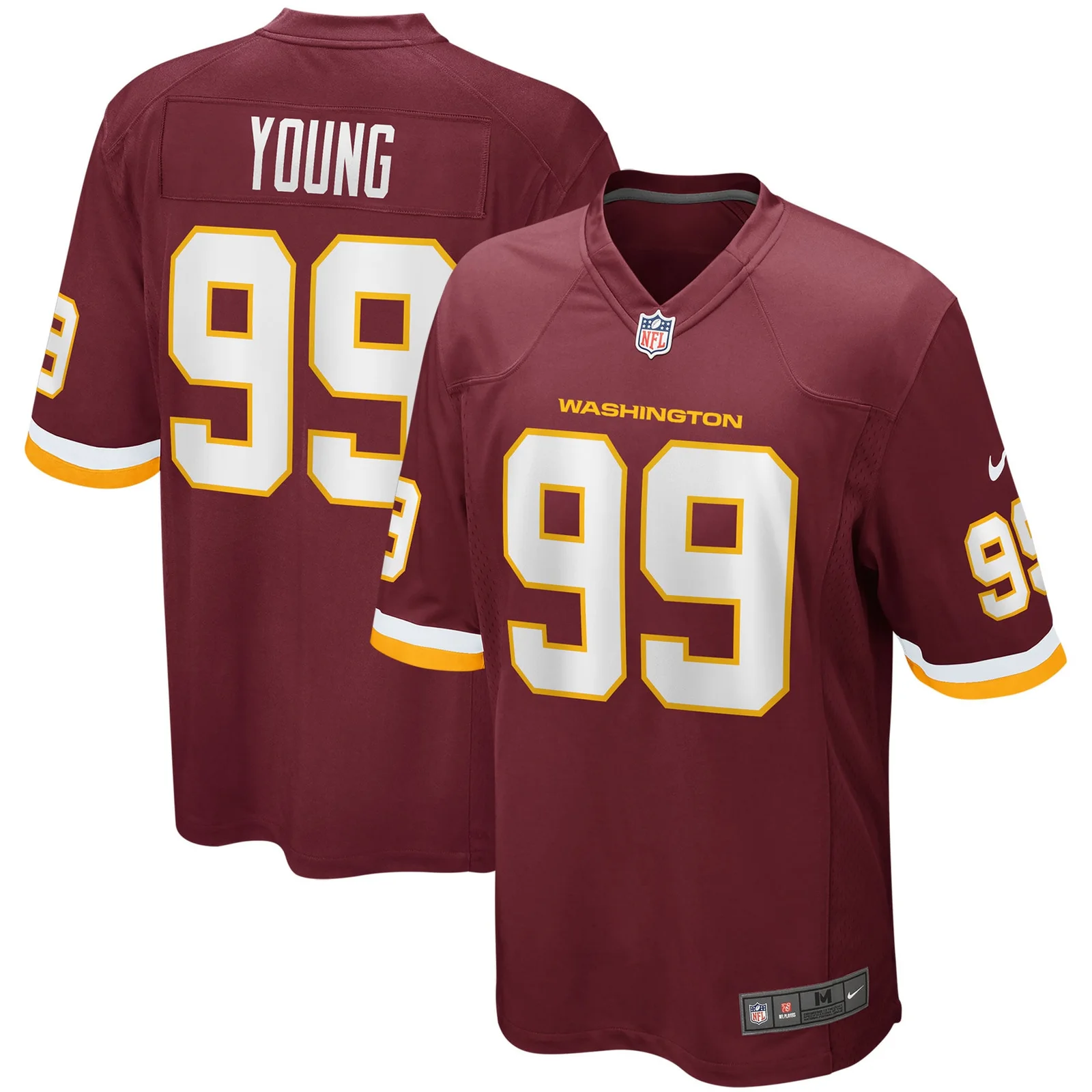 Men's Chase Young Washington Football Team Player Game Jersey - Burgundy -