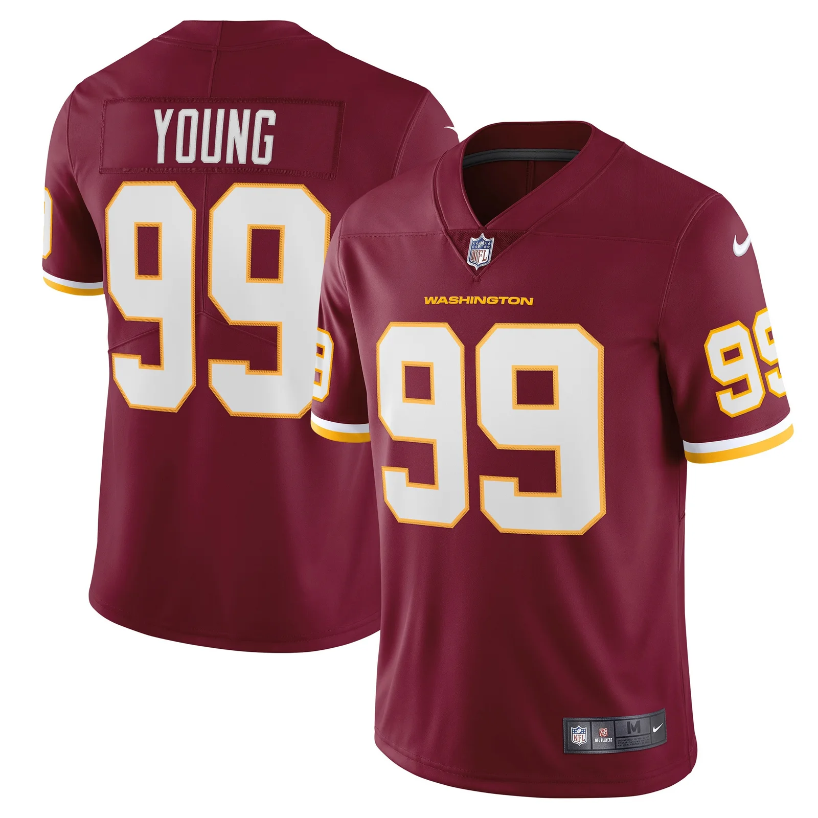 Men's Chase Young Washington Football Team Vapor Limited Jersey - Burgundy -