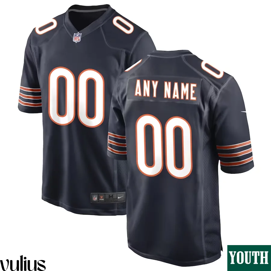 Custom Chicago Bears Jersey, Navy Youth's, Home Game Custom Jersey -