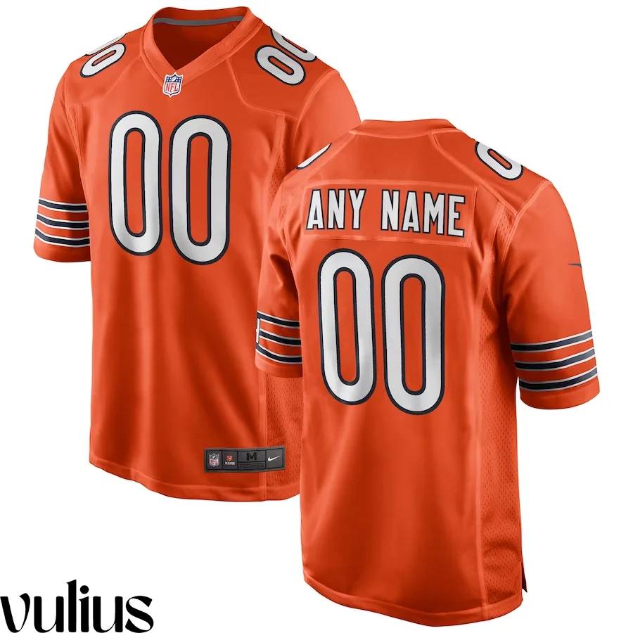 Custom Chicago Bears Jersey, Orange Men's, Alternate Game Custom Jersey -