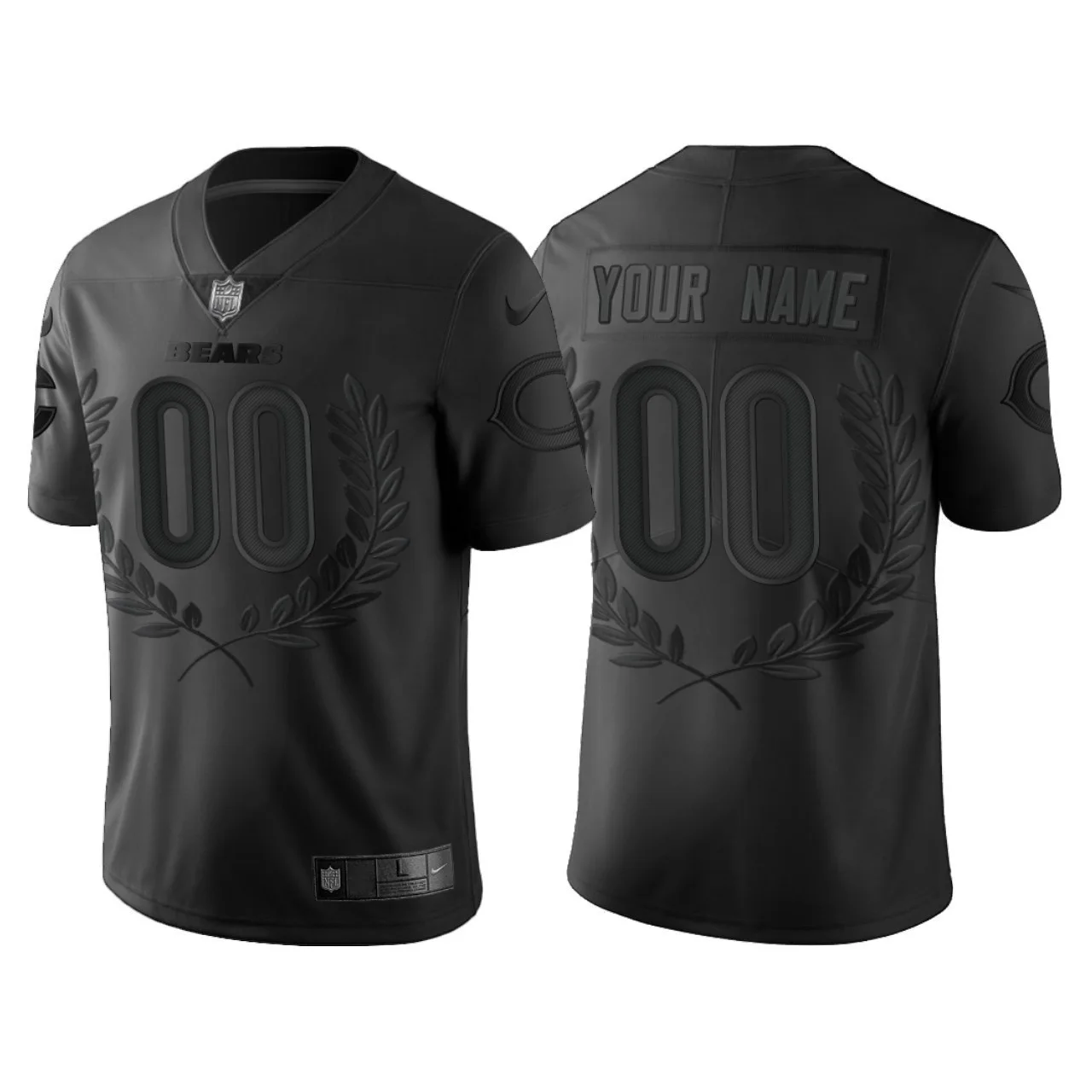 Men's Chicago Bears #00 Custom Black Limited Jersey -