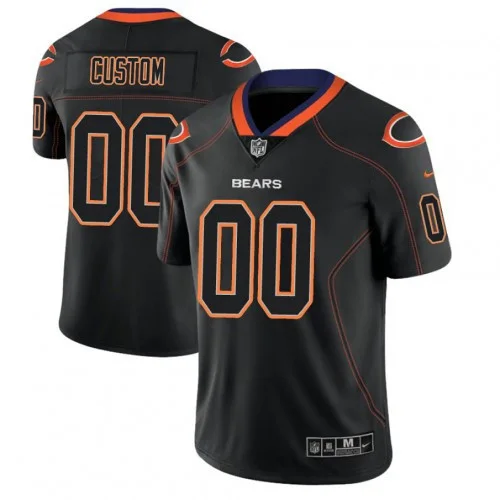 Men's Chicago Bears 2018 Lights Out Color Rush Limited Black Customized Jersey -