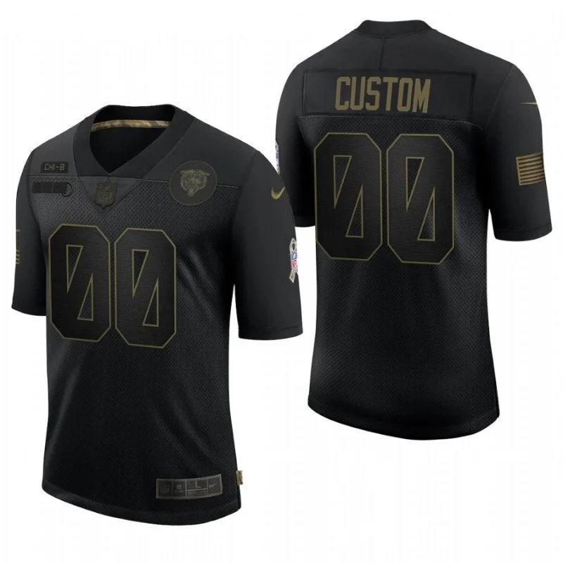 Men's Chicago Bears Custom Black 2020 Salute To Service Limited Jersey -