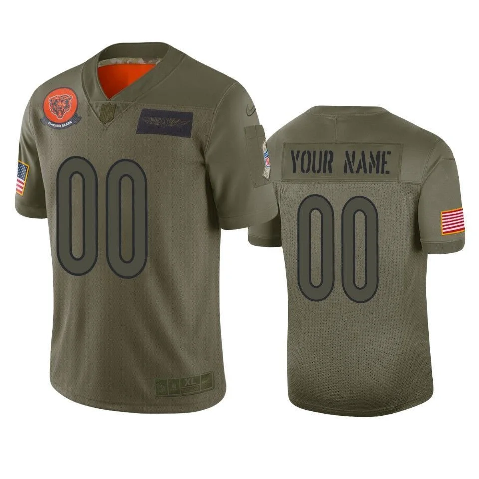 Men's Chicago Bears Custom Camo 2019 Salute to Service Limited Jersey -