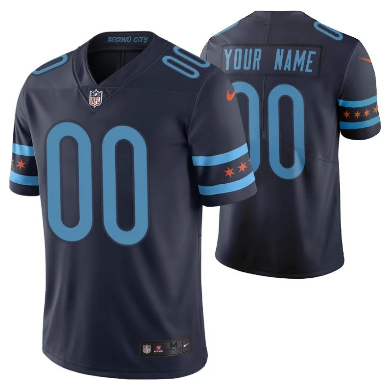 Men's Chicago Bears Custom Navy City Edition Vapor Limited Jersey -