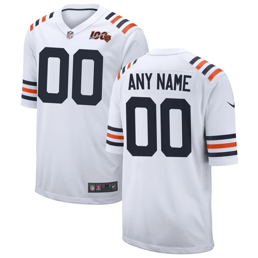 Men's Chicago Bears Customized White Color 2019 100th Season Vapor Untouchable Stitched Limited Jersey -