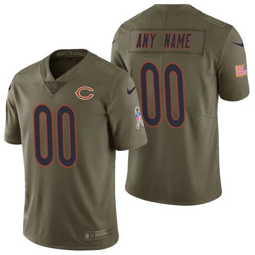 Men's Chicago Bears Olive 2017 Salute to Service Limited Customized Jersey -