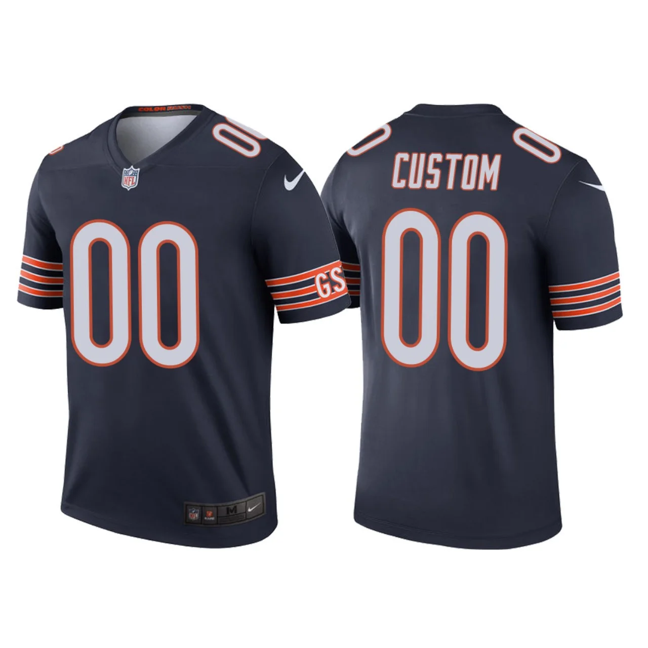 Men's Custom Chicago Bears Legend Jersey - Navy -
