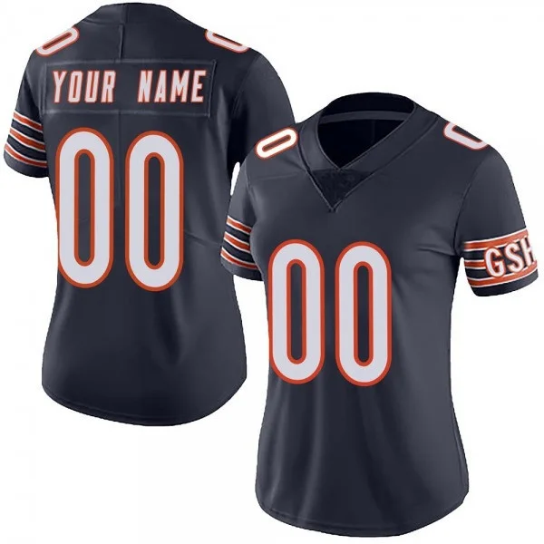 Woman's Custom Chicago Bears Limited Navy Team Color Vapor Untouchable Jersey -