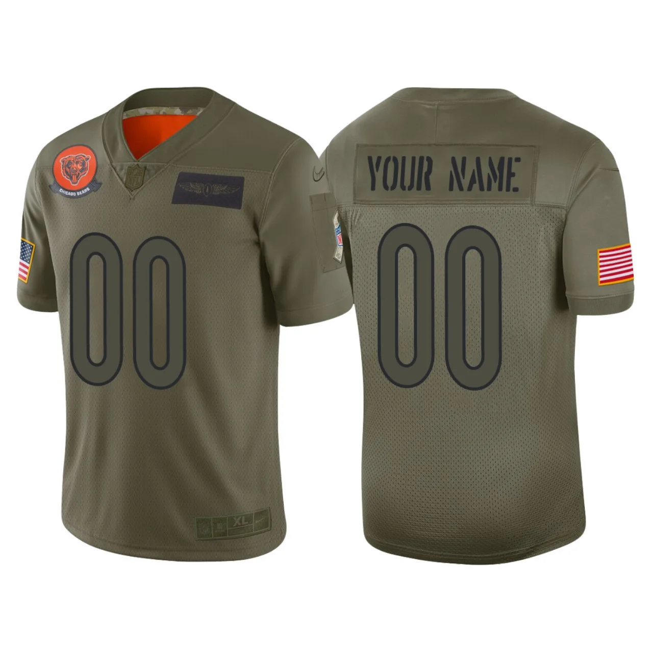 Youth's Custom Chicago Bears 2019 Salute to Service Camo Jersey - Limited -