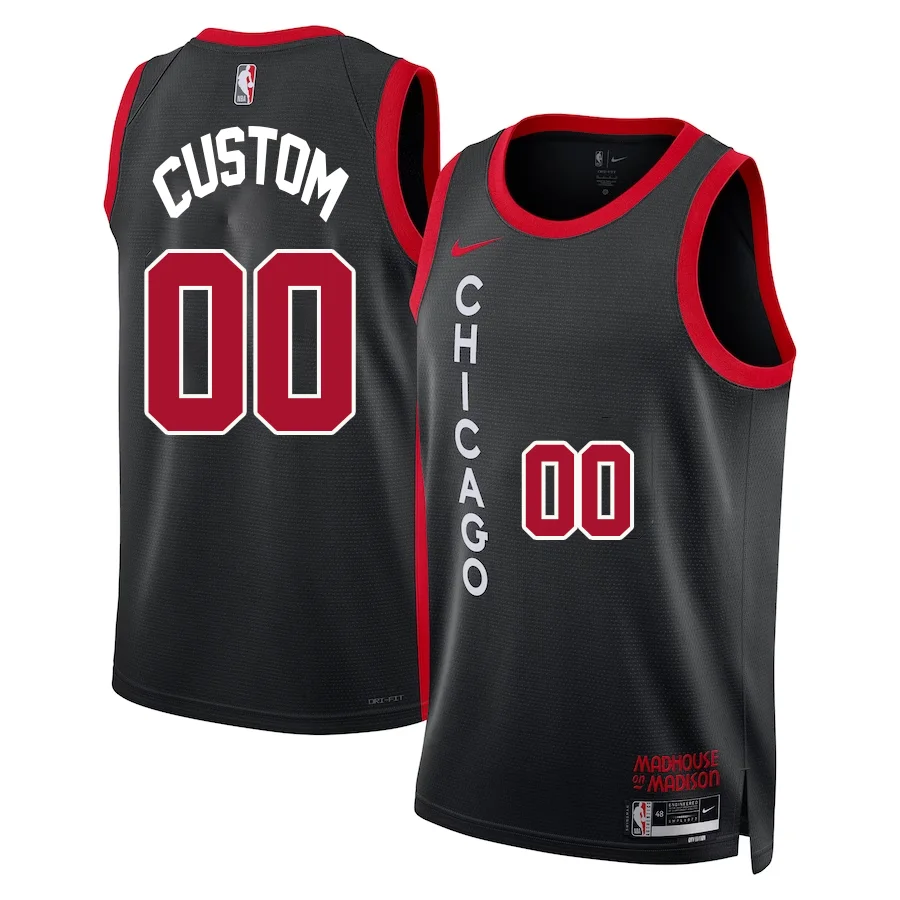 Chicago Bulls Nike Unisex 2023-24 Custom Swingman Jersey - Black - City Edition -