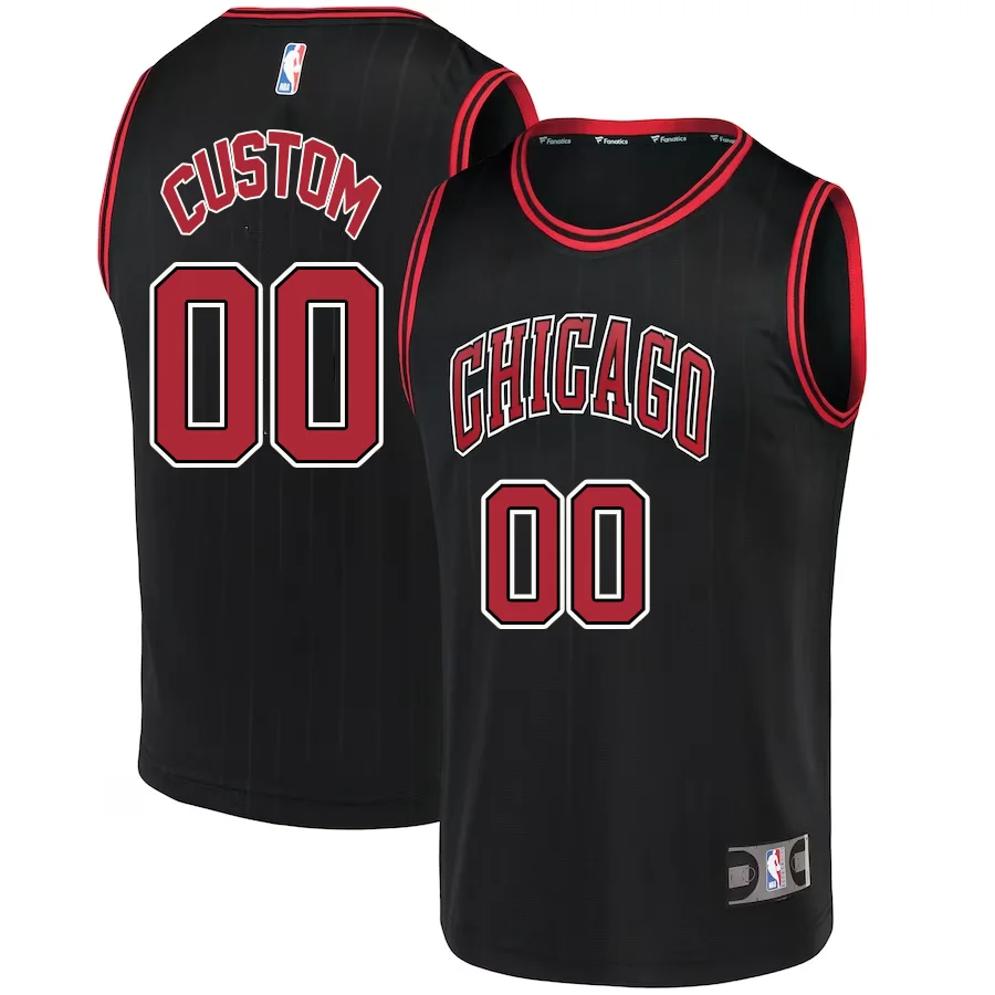 Custom Chicago Bulls Branded Fast Break  Player Jersey - Statement Edition - Black