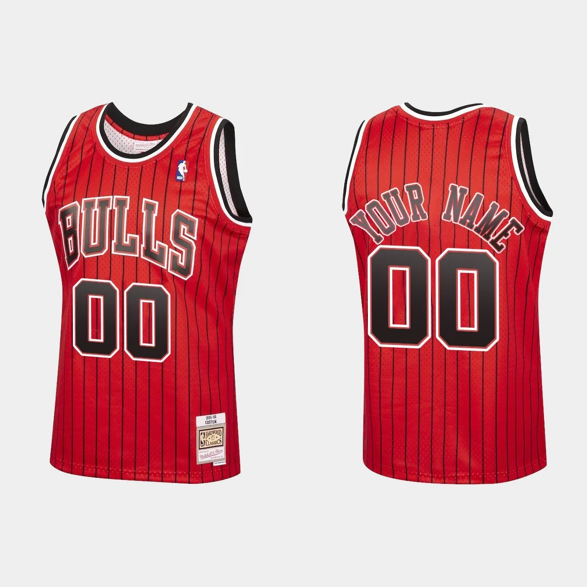 Men's Chicago Bulls Custom #00 Reload Red Jersey Hardwood Classics -