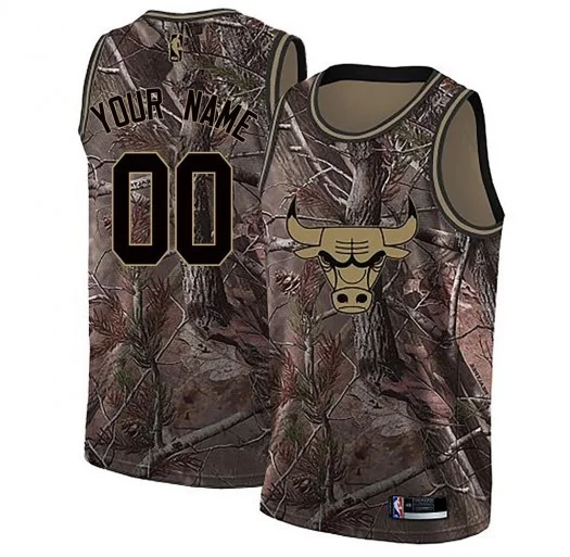 Men's Custom Chicago Bulls Swingman Camo Realtree Collection Jersey -