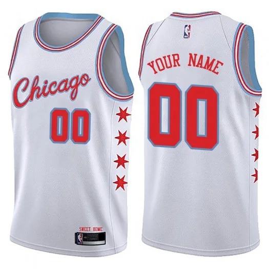 Men's CUSTOM CHICAGO BULLS SWINGMAN WHITE JERSEY - CITY EDITION -
