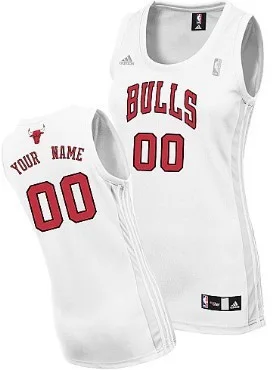 Woman's Chicago Bulls Customized White Jersey -