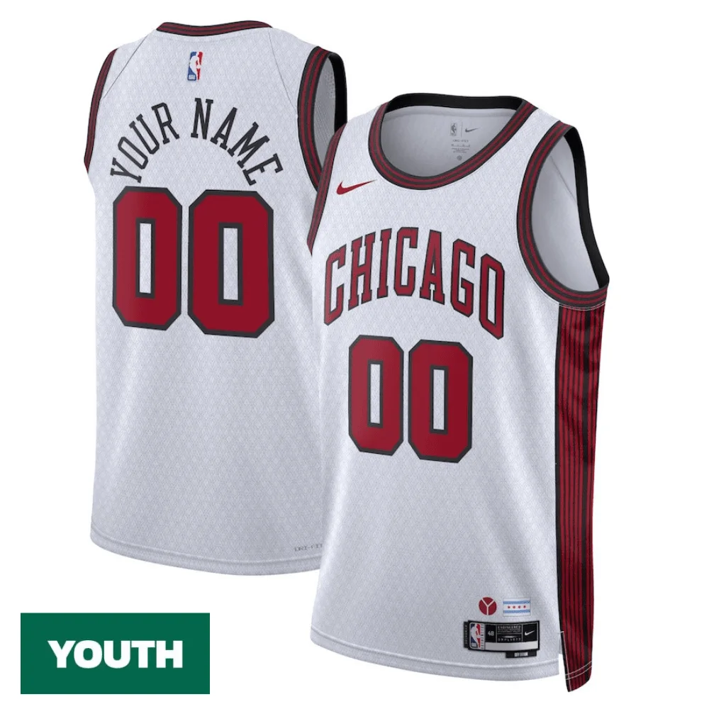 Youth's Custom Chicago Bulls City Edition Swingman Jersey 2022-23 -