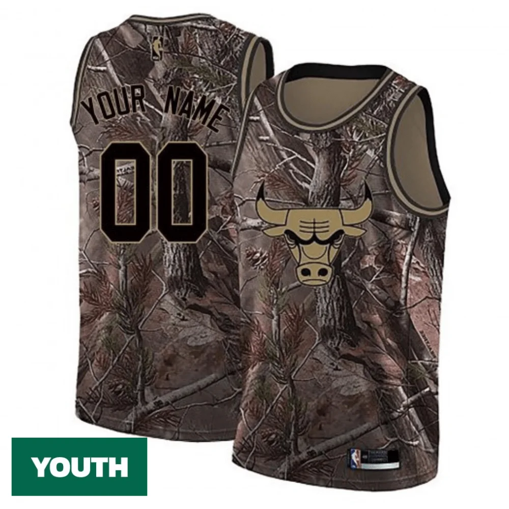 Youth's Custom Chicago Bulls Swingman Camo Realtree Collection Jersey -