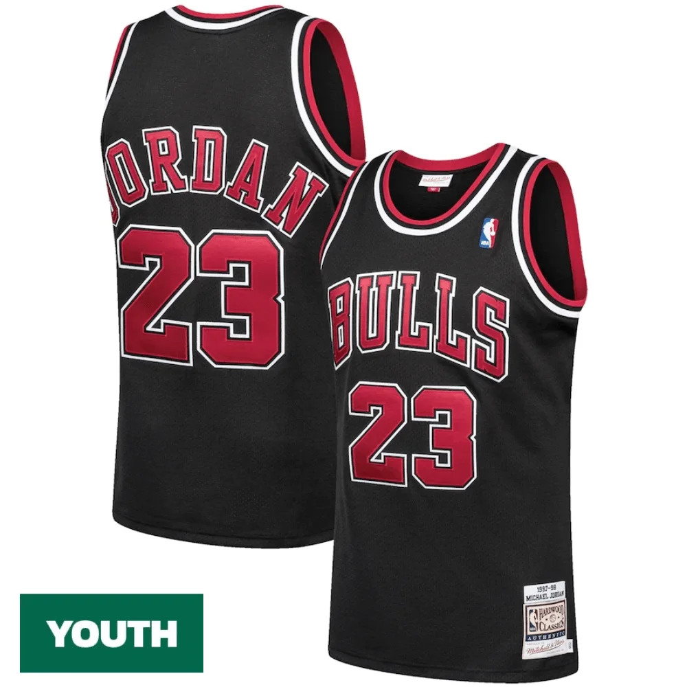 Youth's Michael Jordan Chicago Bulls 1997-98 Hardwood Classics Player Jersey - Black -