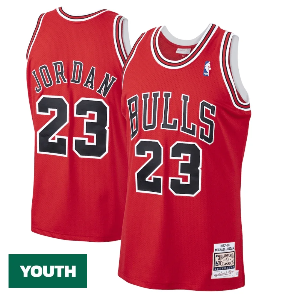Youth's Michael Jordan Chicago Bulls 1997-98 Hardwood Classics Player Jersey - Red -