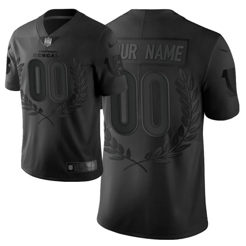 Custom Bengals Jersey for Men Cincinnati Bengals #00 Custom Black Limited Jersey -