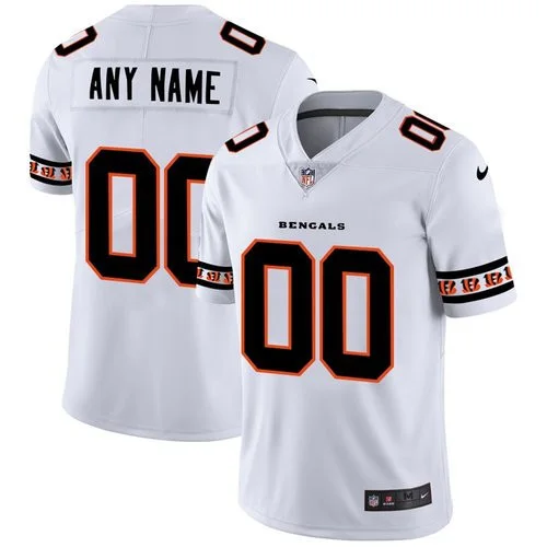 Custom Bengals Jersey for Men Cincinnati Bengals Custom White Team Logo Vapor Limited Jersey -