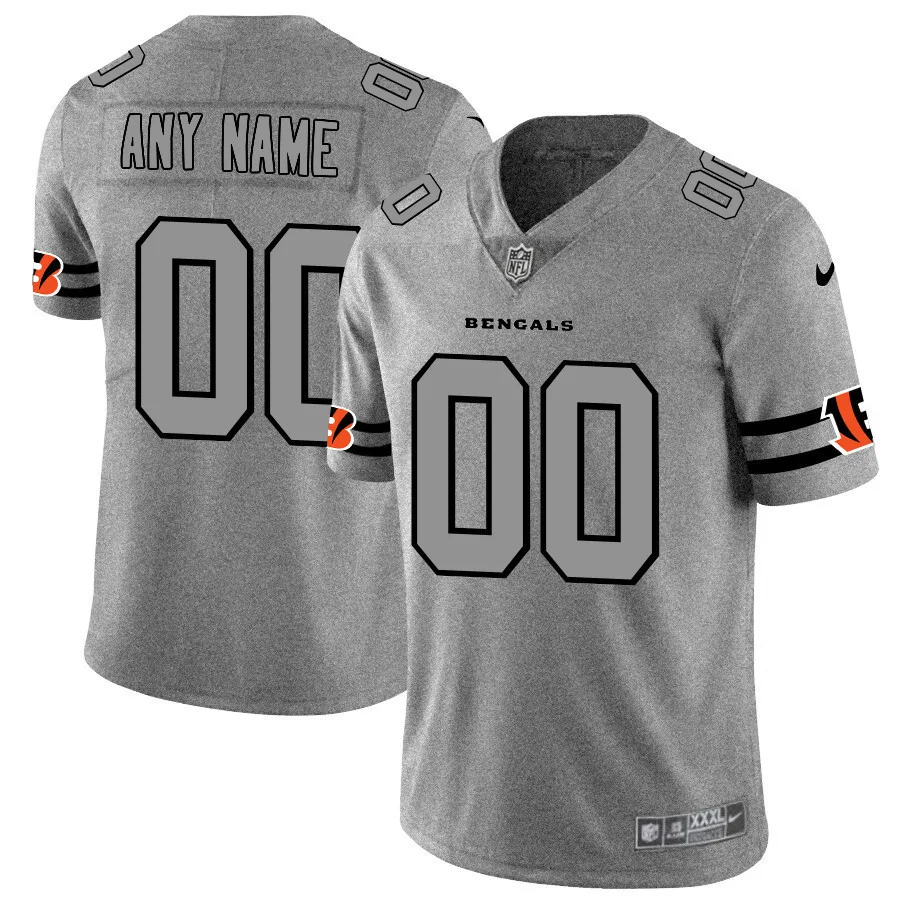 Custom Bengals Jersey for Men Cincinnati Bengals Customized 2019 Gray Gridiron Gray Vapor Untouchable Limited Jersey -