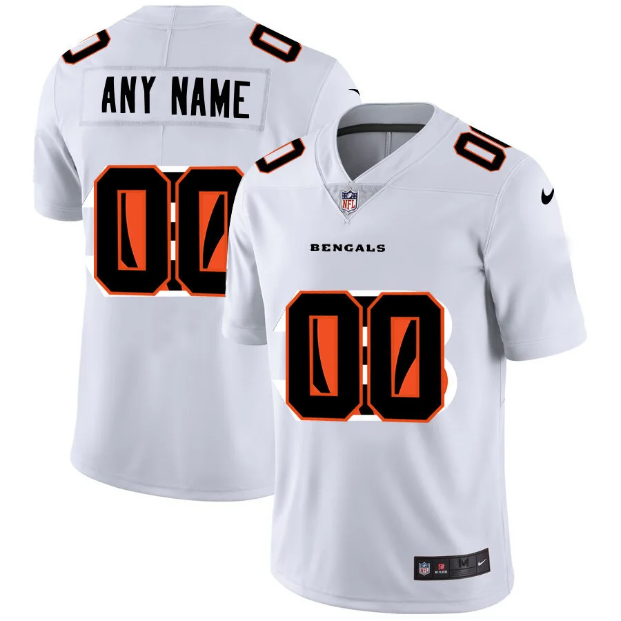 Custom Bengals Jersey for Men Cincinnati Bengals Customized White Team Big Logo Vapor Untouchable Limited Jersey -