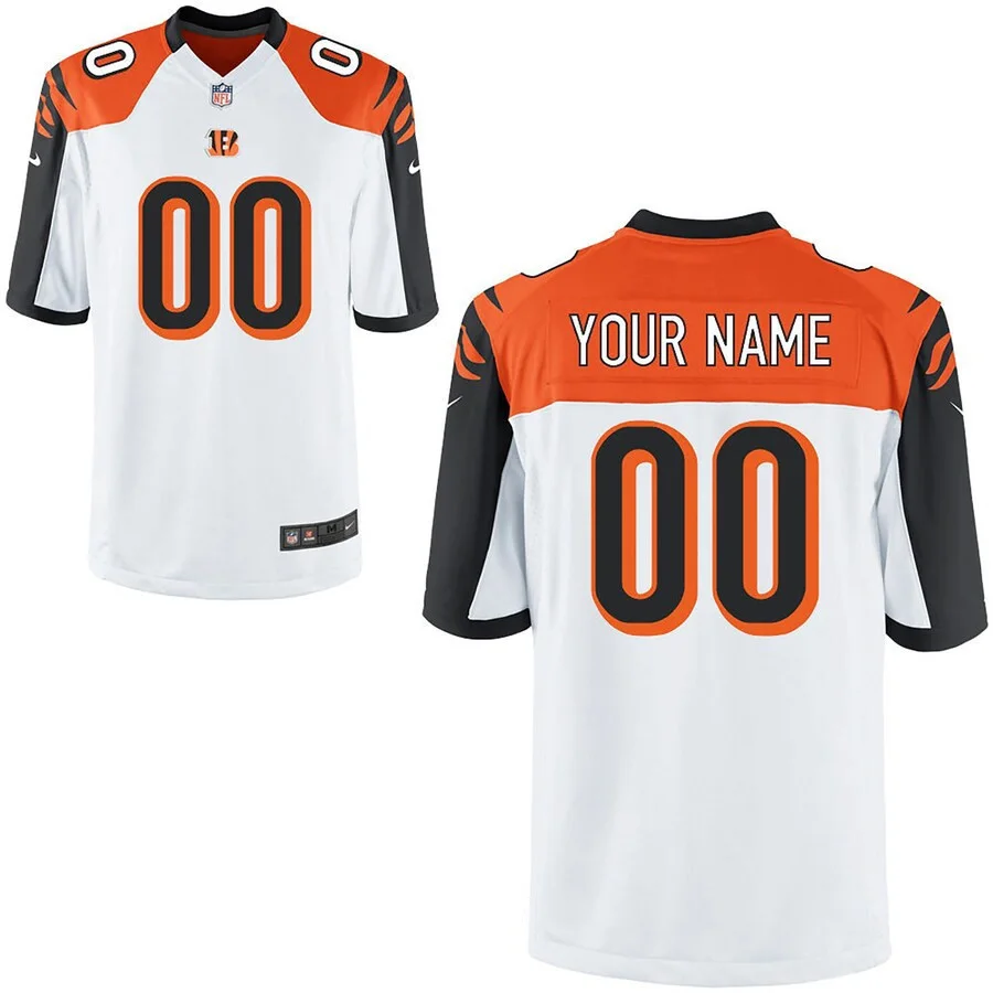 Custom Bengals Jersey for Men Cincinnati Bengals Road Game Jersey - Custom -