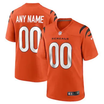 Custom Bengals Jersey for Men Orange Cincinnati Bengals Alternate Game Custom Jersey -