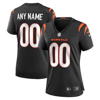 Woman's Black Cincinnati Bengals Game Custom Jersey  -