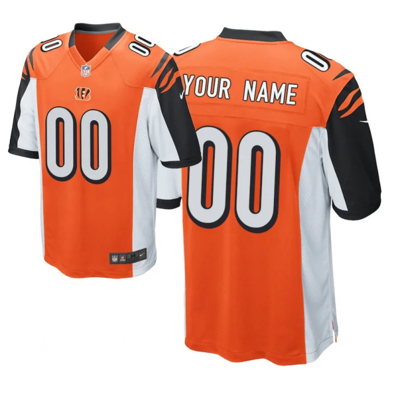 Custom Bengals Jersey for Youth Cincinnati Bengals #00 Custom Orange 2020 Draft Game Jersey -