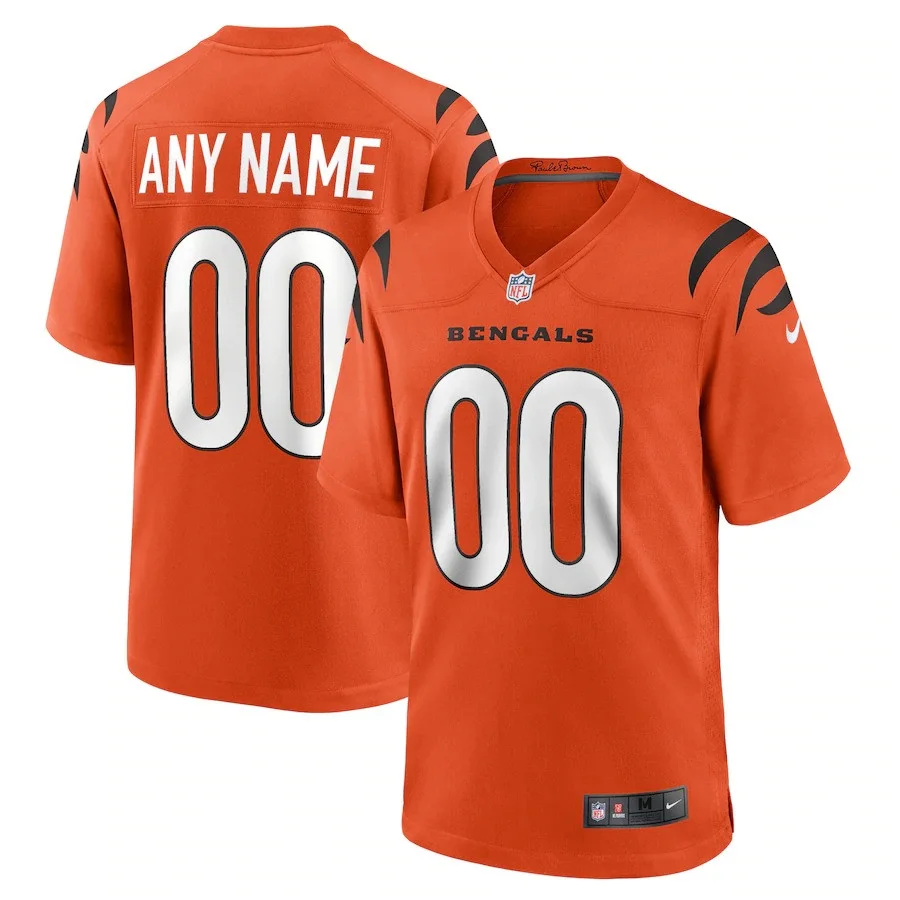 Custom Bengals Jersey for Youth Orange Cincinnati Bengals Alternate Game Custom Jersey -