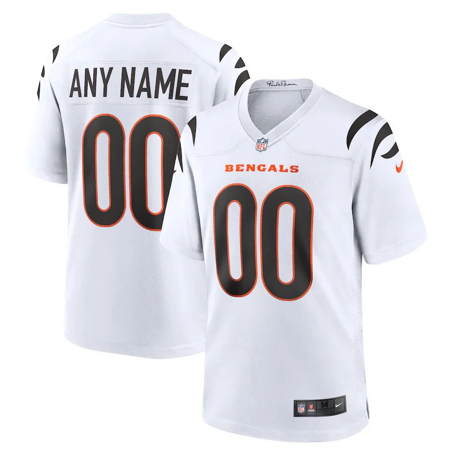 Custom Bengals Jersey for Youth White Cincinnati Bengals Game Custom Jersey -
