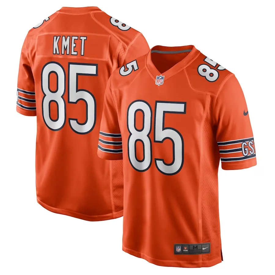 Cole Kmet Jersey, Orange Men's, Alternate Game Jersey -