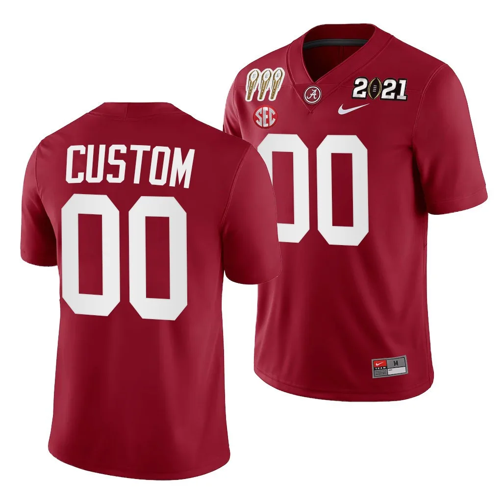 Custom Alabama Jersey for Men Custom Alabama Crimson Tide 3X CFP National Championship Jersey Crimson Winner -