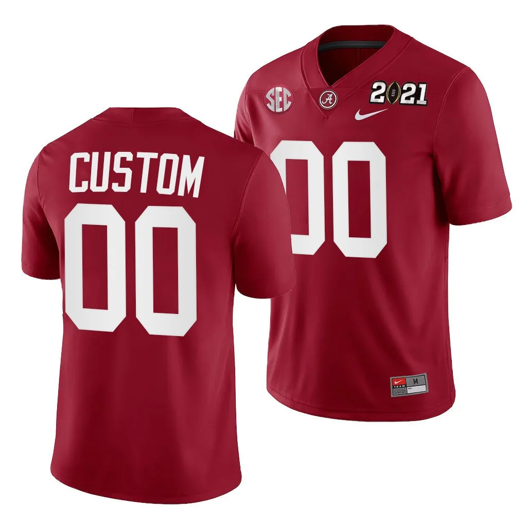 Custom Alabama Jersey for Youth Alabama Crimson Tide Custom 2021 Rose Bowl Champions Jersey Crimson College Football Playoff Home -