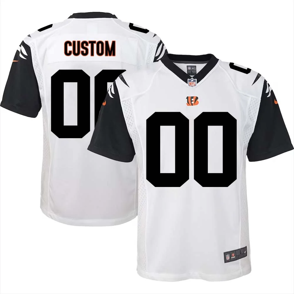 Custom Color Rush Bengals Limited White Jersey for Youth -