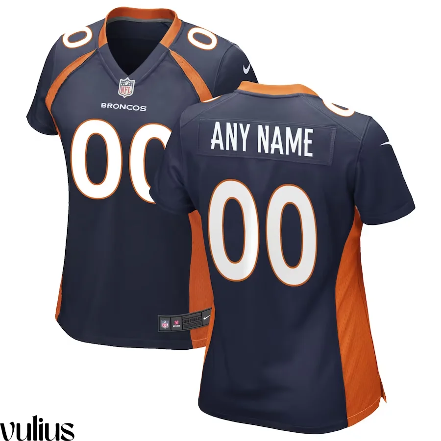 Custom Broncos Jersey, Navy Woman's, Alternate Game Jersey -
