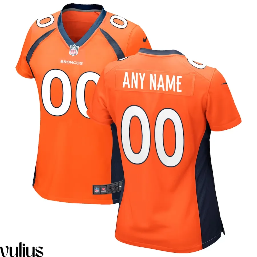 Custom Broncos Jersey, Orange Woman's, Home Game Jersey -