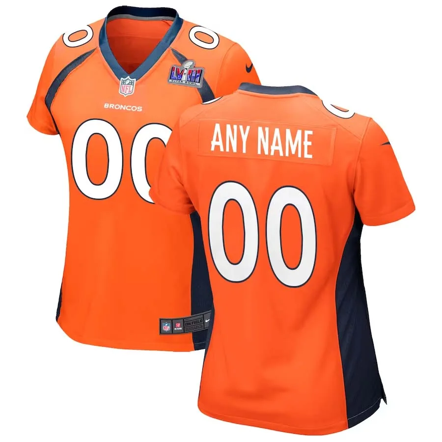 Custom Woman Denver Broncos Super Bowl LVIII Home Game Player Jersey - Orange -