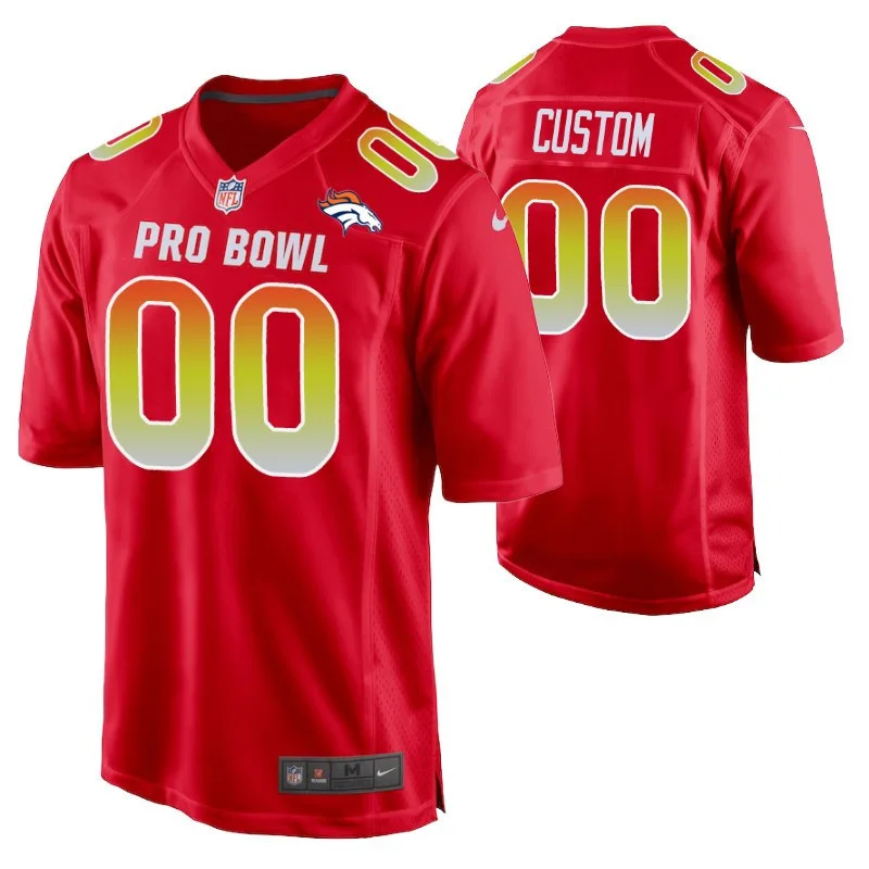 Men's AFC Denver Broncos Custom 2019 Pro Bowl Game Jersey - Red -