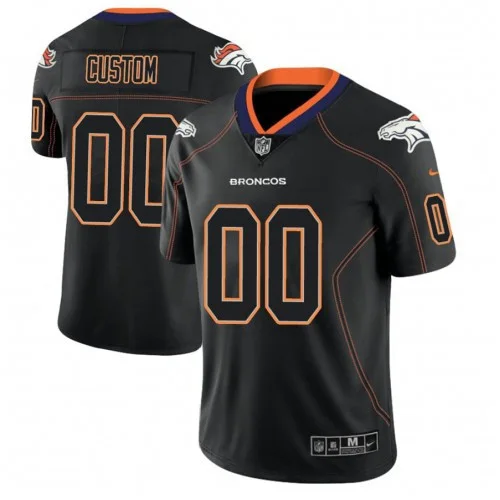 Men's Denver Broncos 2018 Lights Out Color Rush Limited Black Customized Jersey -